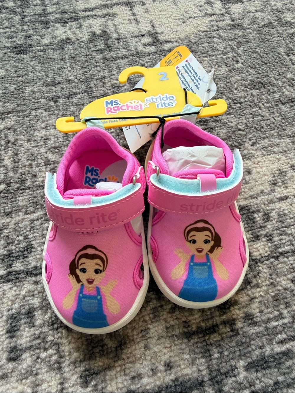 Stride Rite Pink Kids ms Rachel Sandals with Hook-and-Loop Strap